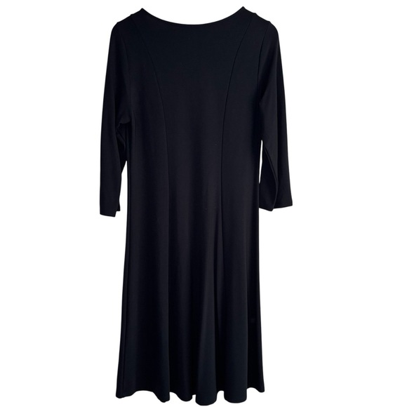 Soft Surroundings Black Dress Medium Eyelet Diamond Long Sleeve Modest Event - Picture 2 of 9
